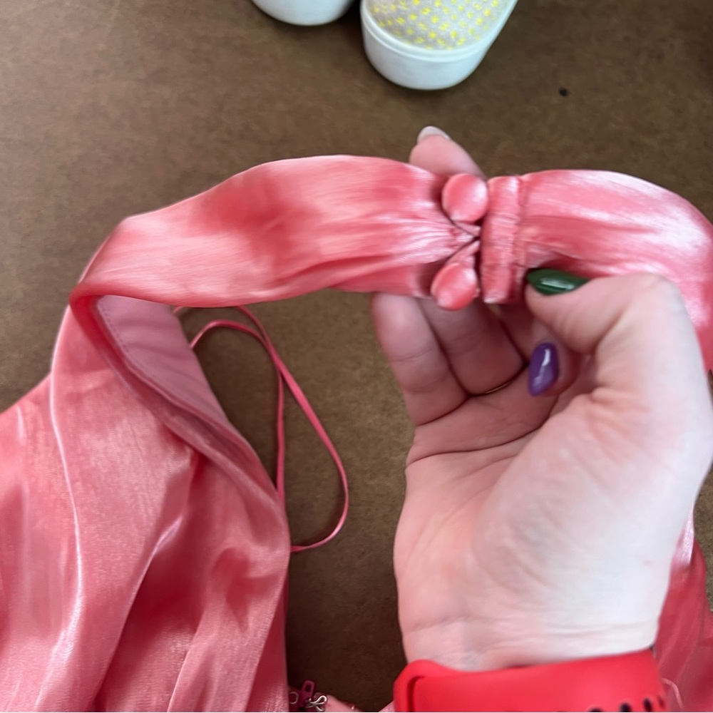 Js Collections Shiny Pink Y2k Style Halter Top, S… - image 7